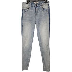 Pistola Side Stripe Light Wash Skinny Jeans w/ natural hem